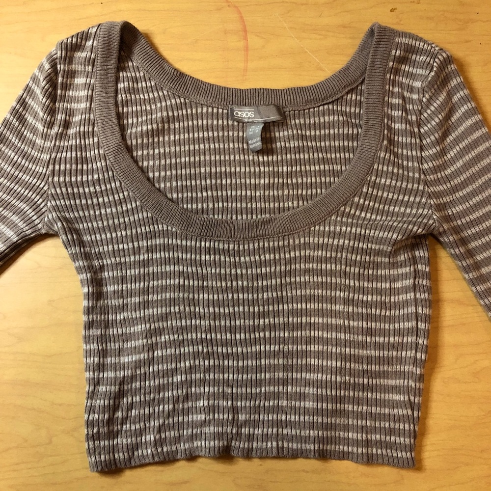 ASOS Long Sleeve Crop top striped